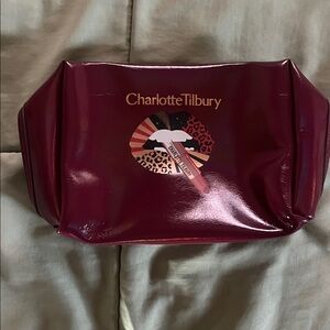 Charlotte Tilbury Glossy Maroon Cosmetic Bag